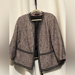 Talbots 14W woven Jacket-beautiful trim